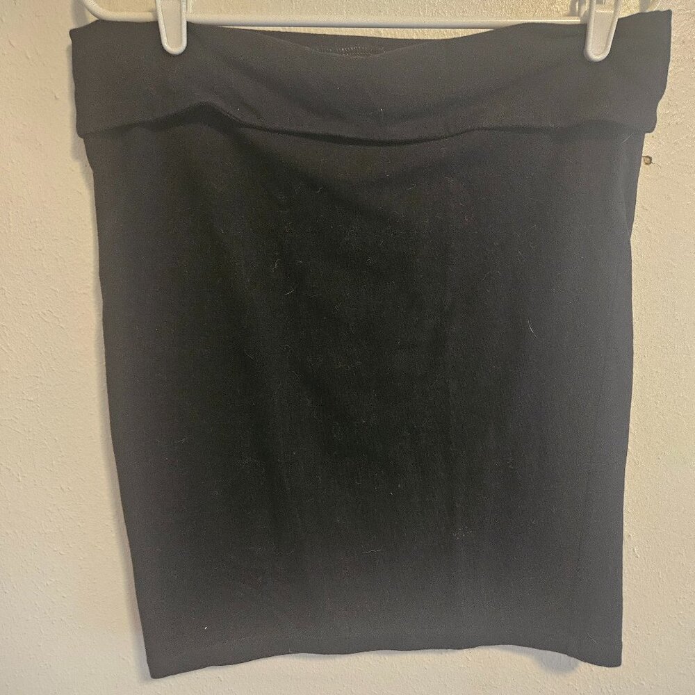 Torrid Jersey Fold Over Pencil Skirt Black Plus Size 1X